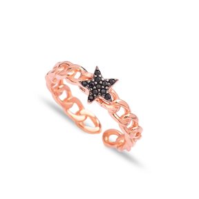 Star Design Adjustable Ring Turkish Wholesale Handcrafted 925 Silver Jewelry