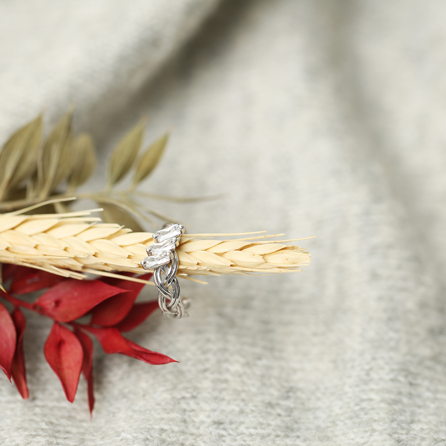 Elegant Adjustable Baguette Ring Turkish Wholesale Handcrafted 925 Silver Jewelry