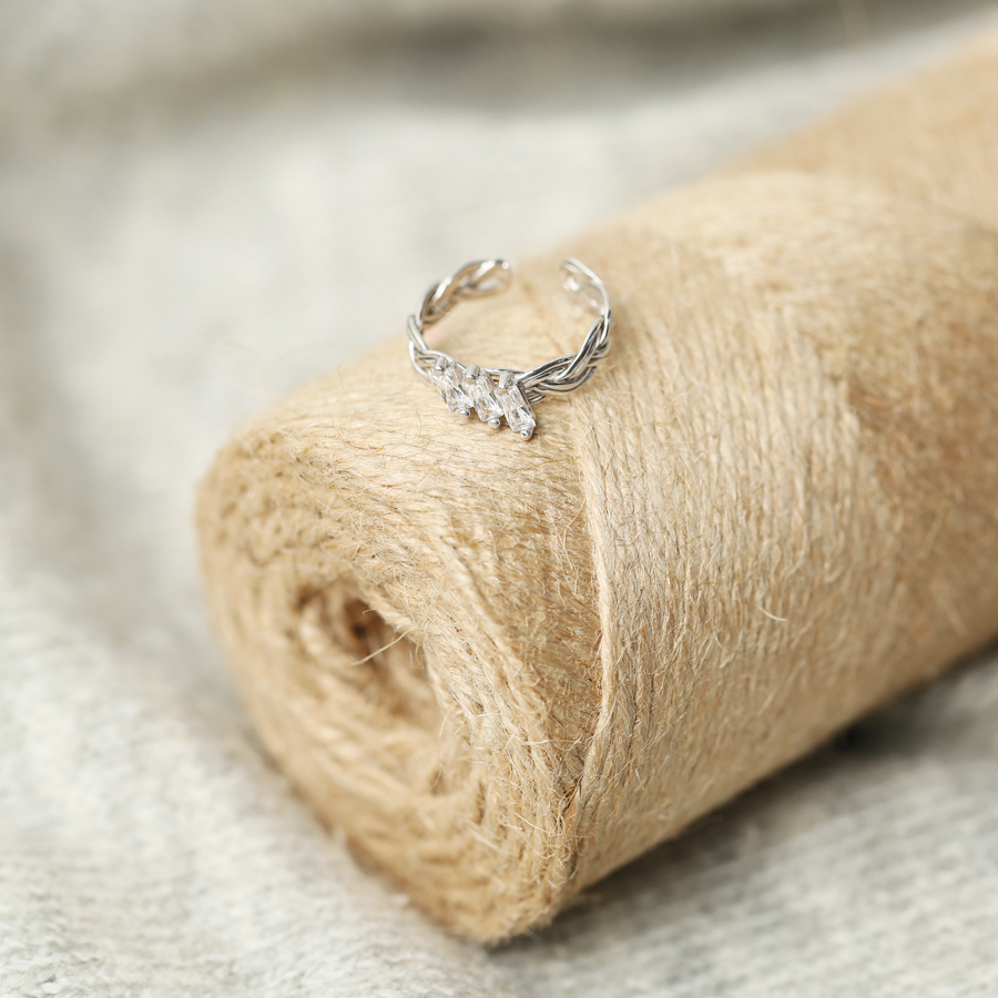 Elegant Adjustable Baguette Ring Turkish Wholesale Handcrafted 925 Silver Jewelry