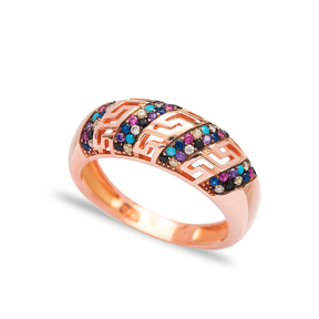 Colorful Line Design Ring Wholesale Handcrafted 925 Sterling Silver Jewelry