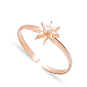 Minimal Star Design Adjustable Ring Handmade Wholesale Sterling Silver Jewelry