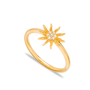 Sun Design Minimal Silver Cluster Ring Wholesale Turkish 925 Sterling Silver Jewelry