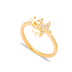 Starfish Design Minimal Silver Cluster Ring Wholesale Turkish 925 Sterling Silver Jewelry