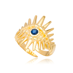 Trendy Evil Eye Design Adjustable Ring Turkish Wholesale 925 Sterling Silver Jewelry