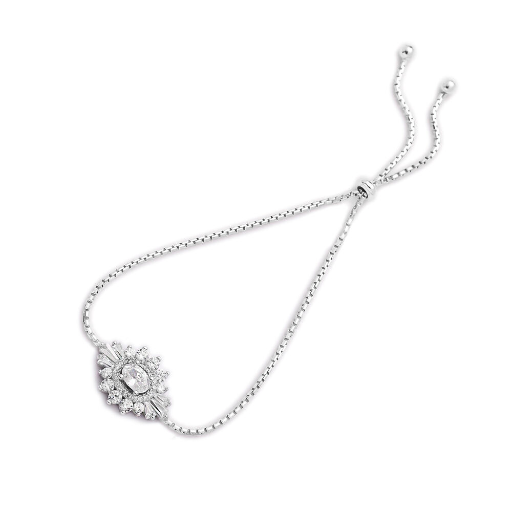 Turkish 925 Silver Baguette Shape Charm Tennis Bracelet Wholesale Handcrafted Jewelry