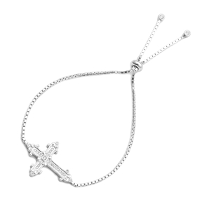 925 Silver Cross Charm Tennis Bracelet Wholesale Handcrafted Jewelry