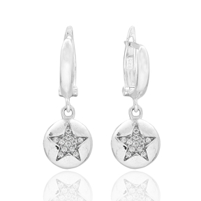 Simple Star Design Turkish Wholesale 925 Sterling Silver Jewelry Earring