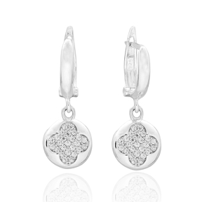 Simple Clover Design Turkish Wholesale 925 Sterling Silver Jewelry Earring
