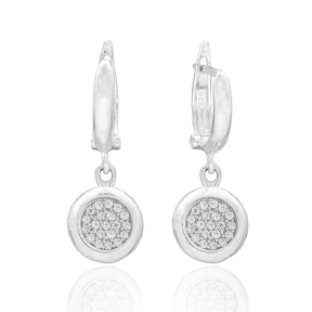 Simple Round Design Turkish Wholesale 925 Sterling Silver Jewelry Earring