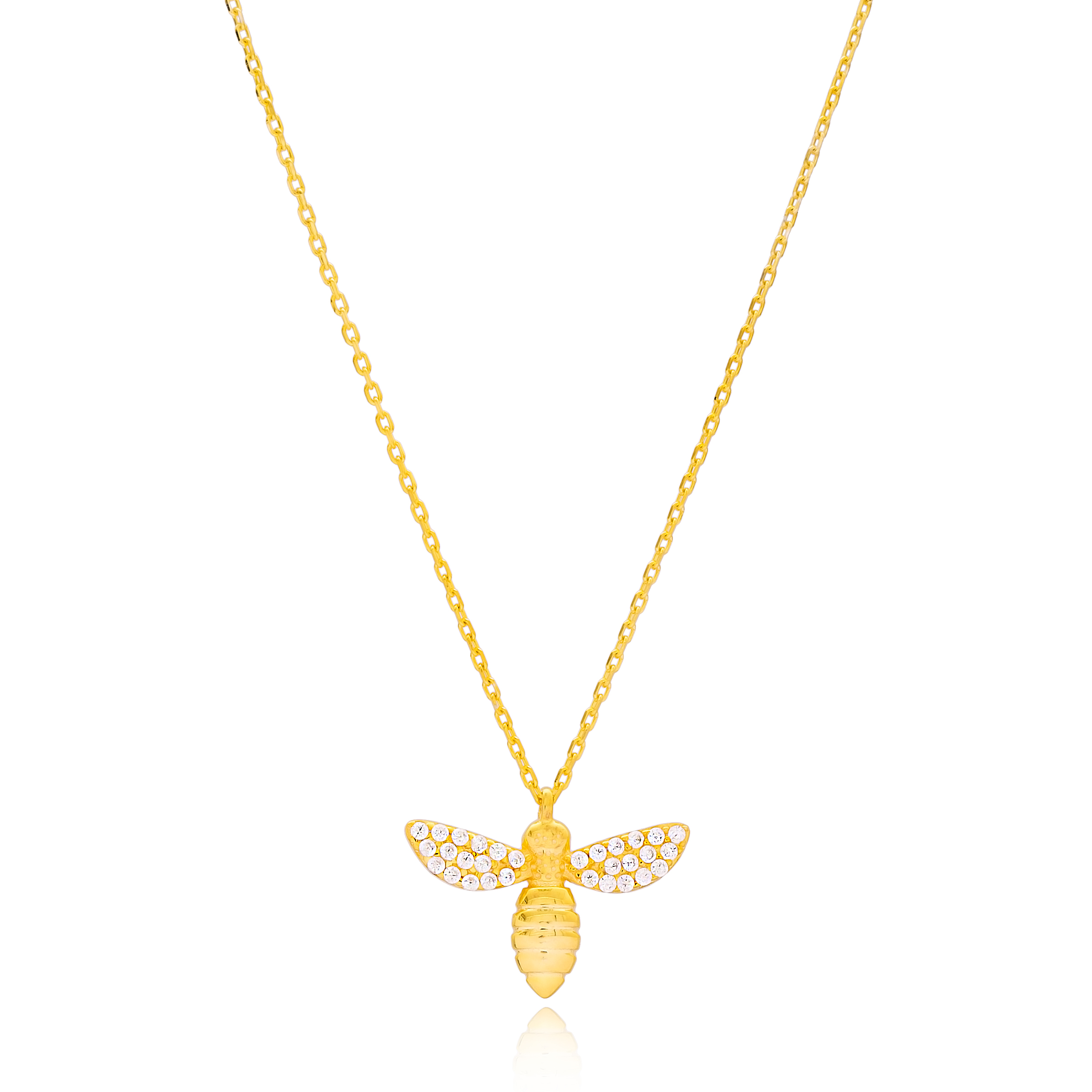 Gold Plated Bee Pendant Turkish Wholesale 925 Sterling Silver Jewelry