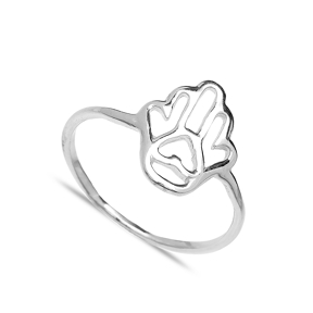 Hamsa Design Wholesale Handcrafted Silver Ring