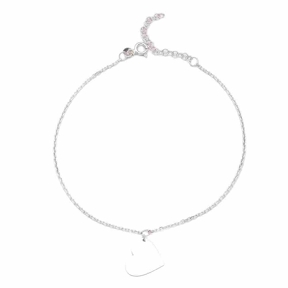 Silver Heart Anklet Wholesale Handmade Turkish Jewelry
