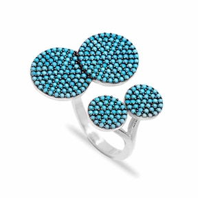 Rounded Fashionable Nano Turquoise Ring Wholesale Handcrafted Silver Jewelry